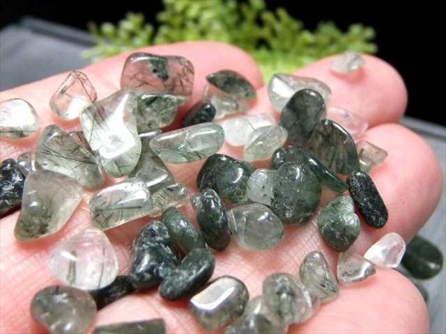 ★特選NEW★健康長寿の石♡【グリーン&レッドMIXルチルクォーツさざれ】❤️ 高品質モスグリーン グリーンルチルクォーツ さざれ石 200g 約4ミリ-12