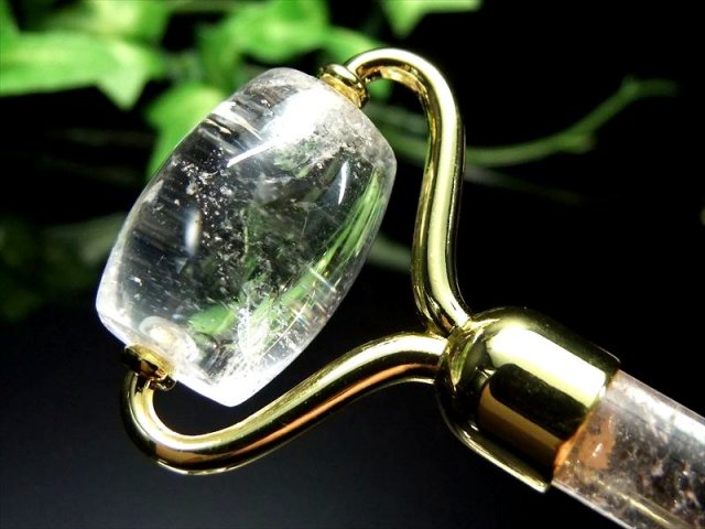 042263 天然水晶ローラー 超透明 天然水晶 美顔ローラー 1個売り 全長約140mm-145mm ハイ