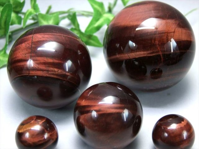 4A くっきりシラー レッドタイガーアイ 丸玉 φ32mm-34mm 幸運を招く聖なる石 タイガーアイ 虎目石 南アフリカ産 パワーストーン 天然石
