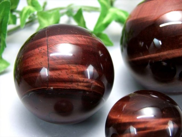 4A くっきりシラー レッドタイガーアイ 丸玉 φ30mm-32mm 幸運を招く