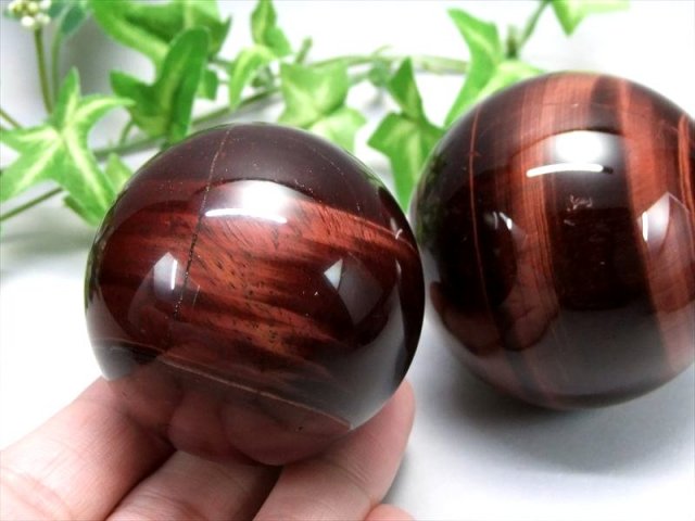 4A くっきりシラー レッドタイガーアイ 丸玉 φ30mm-32mm 幸運を招く