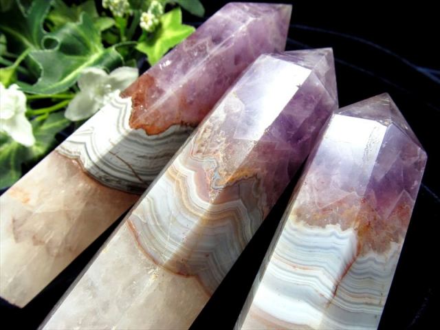 アメジスト 瑪瑙共生 ポイント(六角柱) 1個売り 約100g-110g前後 自然