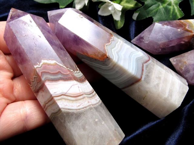 アメジスト 瑪瑙共生 ポイント(六角柱) 1個売り 約100g-110g前後 自然