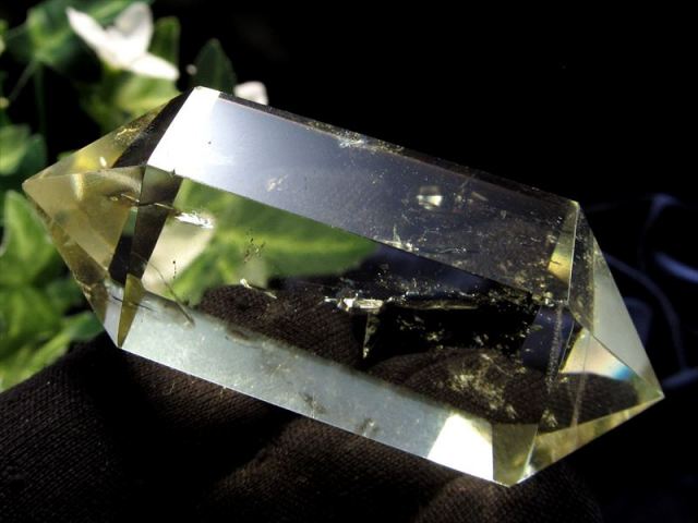 高品質 シトリン多面カットダブルポイントNo.1907 極上の透明度 5A シトリン ダブルポイント(双剣) 1個売り 重さ 40g-50g