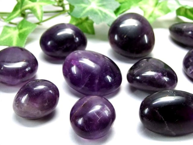 愛の守護石 アメジスト タンブル 詰合せ 一袋約100g 約5-8個入り 癒しと安らぎの石 磨き石 握り石 インテリア・お守り・瞑想にも ブラジル産