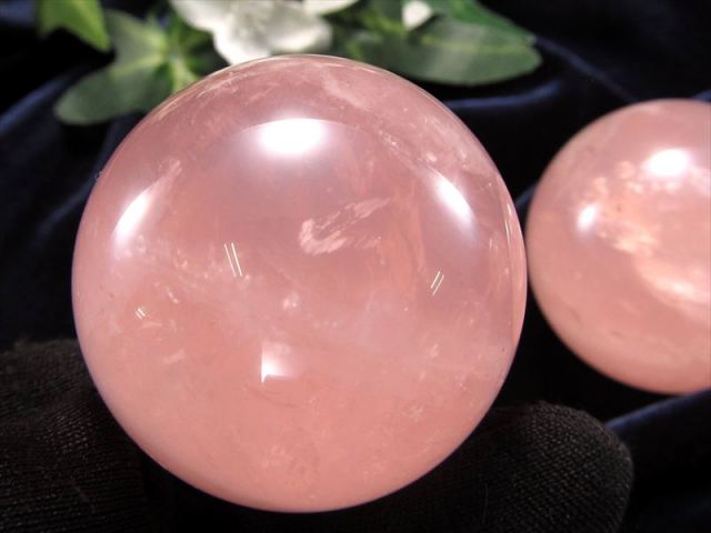 六条スター スターディープローズクォーツ 丸玉 1個売り 直径40mm-42mm
