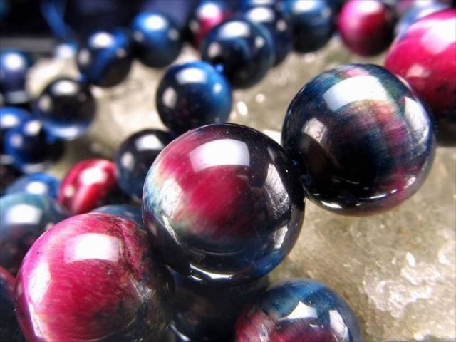 6.5mm-7mm前後珠 ギャラクシータイガーアイ(虎目石) 一連 約38-40cm