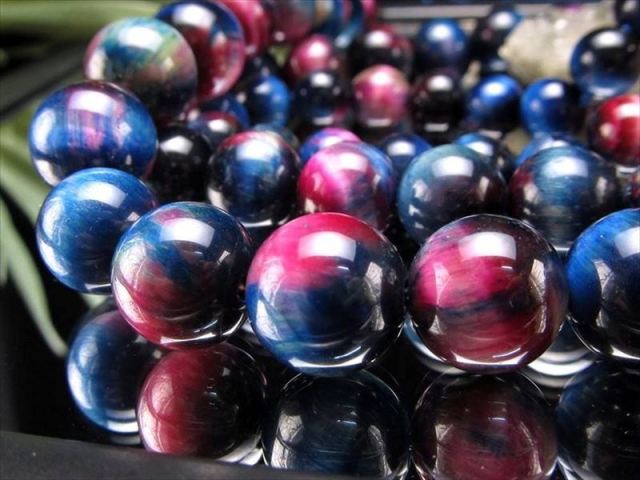 6.5mm-7mm前後珠 ギャラクシータイガーアイ(虎目石) 一連 約38-40cm