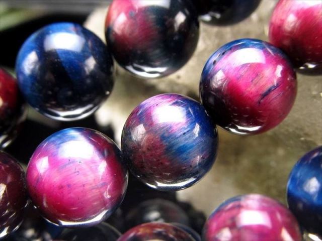 6.5mm-7mm前後珠 ギャラクシータイガーアイ(虎目石) 一連 約38-40cm