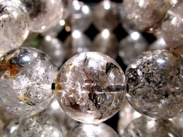 14mm　水入り✴ヒマラヤ水晶　エレスチャルクォーツ・骸骨水晶　ブレスレット 14mm 水入り✴ヒマラヤ水晶 エレスチャルクォーツ・骸骨水晶