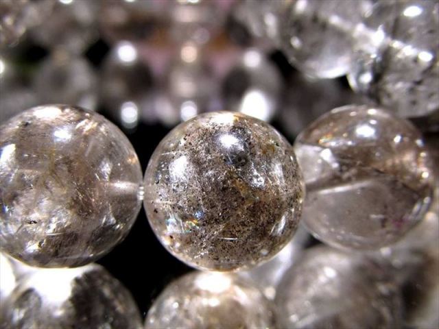 3A エレスチャルクォーツ 骸骨水晶 ブレスレット 約8mm-8.5mm×23珠前後