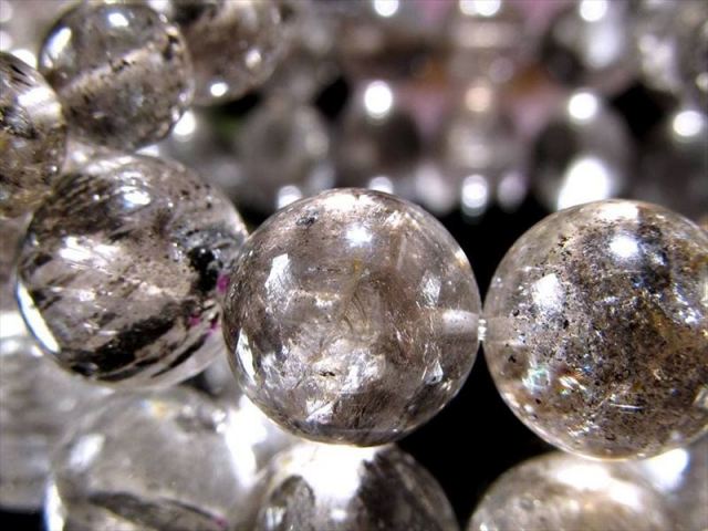 ①18mm　水入り✴ヒマラヤ水晶　エレスチャルクォーツ・骸骨水晶　ブレスレット 3A エレスチャルクォーツ 骸骨水晶 ブレスレット 約8mm-8.5mm×23