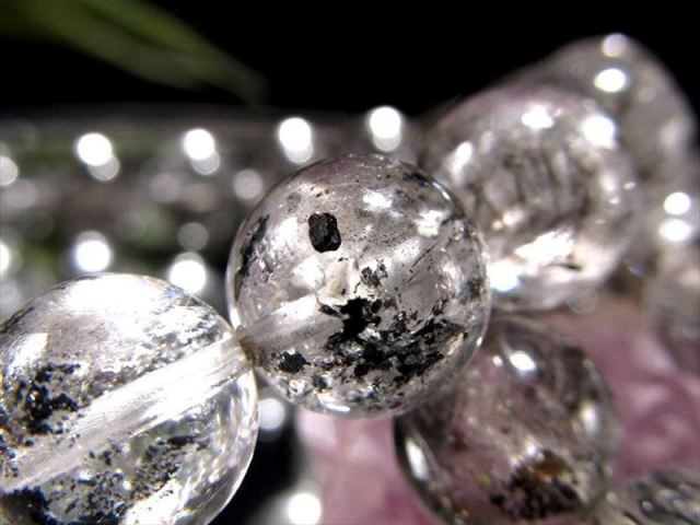 3A エレスチャルクォーツ 骸骨水晶 ブレスレット 約8mm-8.5mm×23