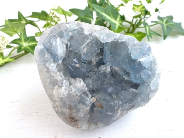 ハート型 天使の石 セレスタイト 原石 最大幅82mm 重さ554g 清浄