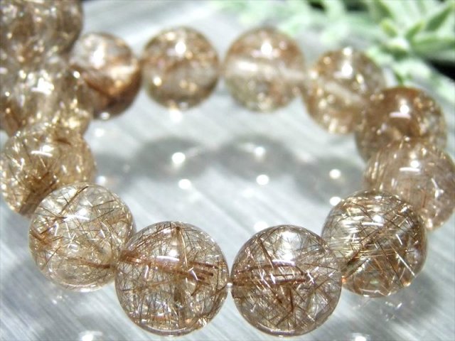 超透明水晶に鋭く走る銀の閃光 S級 超透明 シルバールチルクォーツ ブレスレット 10mm-10.5mm×19珠 煌き抜群 繊細シルバー針 ビジネスのお守りに 点もの