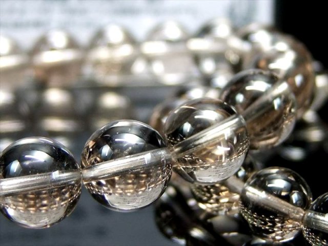 抜群の透明度 ほんのりスモーキー レムリアンシードクリスタル ブレスレット 約10mm-10.5mm×19珠前後 煙水晶 幻の逸品を贅沢使用