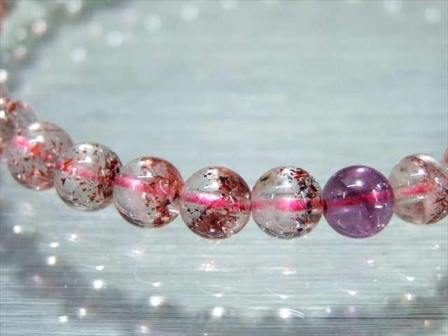 ★レッドファントムスーパーセブン 6.8ミリ珠ブレスレットB(SA) ☆レッドファントムスーパーセブン 6.8ミリ珠ブレスレットB(SA