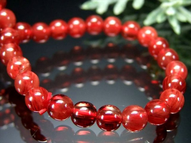 5A レッドアンデシン ブレスレット 約5mm×38珠 中性長石 本当の自分に近づく変化を促す石 チベット産