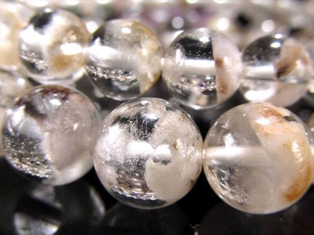 激レア 高品質 希少 スノー ガーデンクォーツ 3連 ブレスレット 透明度高