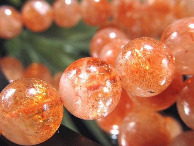 透明感&輝き良好 AA+ サンストーン ブレスレット 約8mm-8.5mm×23珠前後