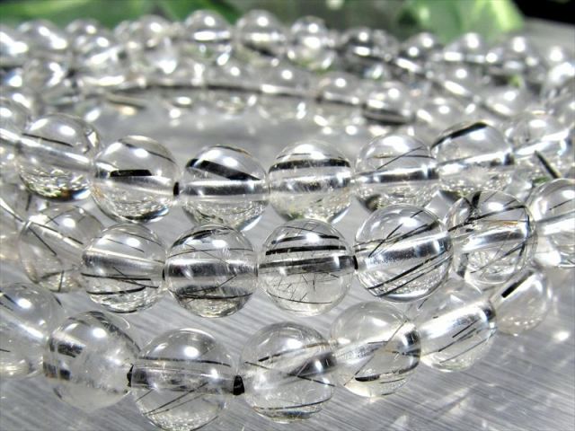 透明感タイプ ブラックルチルクォーツ ブレスレット 10.5mm-11mm