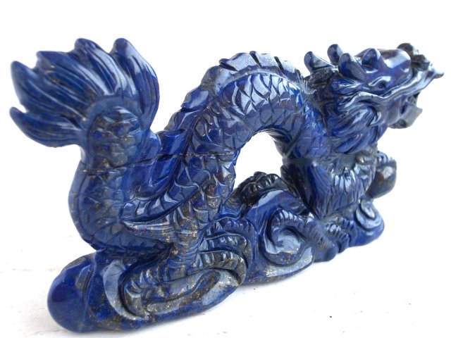 龍神 ラピスラズリ 龍彫刻置物 高さ約66.5mm 約265g ドラゴン