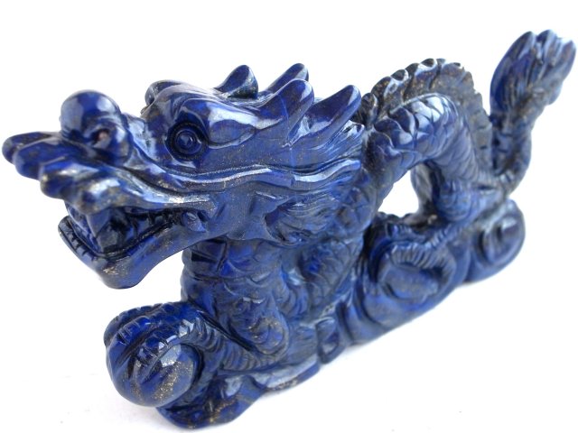 中国　玉石彫刻　ラピスラズリ　神獣彫　根付　玉器　紙鎮　時代箱　C　6816 中国 玉石彫刻 ラピスラズリ 神獣彫 根付 玉器 紙鎮 時代箱 C