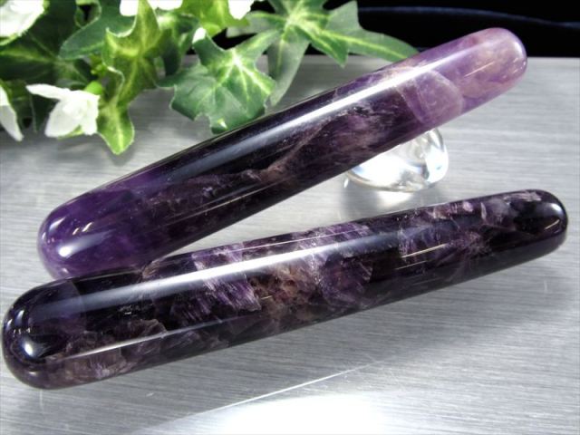 ディープカラーアメジスト マッサージ棒 長さ約95mm-110mm 太さ約15mm-20mm アメジスト マジックワンドにも マッサージストーン ブラジル産 パワーストーン