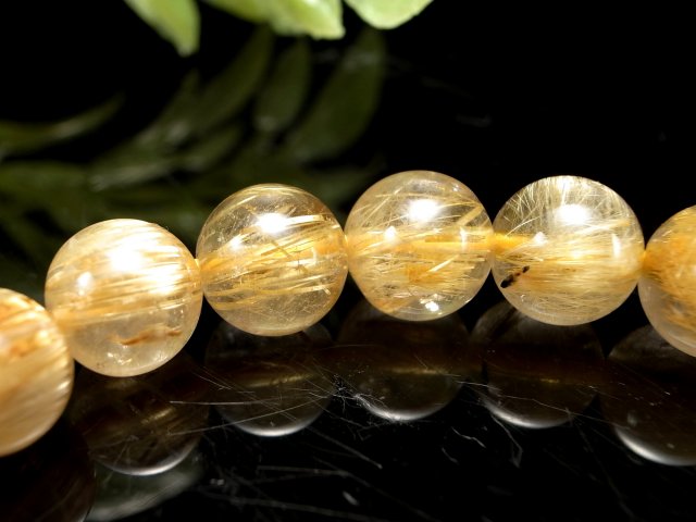 たっぷりルチル！4A ゴールドルチルクォーツ ブレスレット 7.5mm