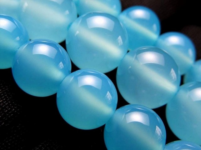 AAA 8mm珠 シーブルーカルセドニー 一連 約38-40cm ブラジル産 パワーストーン 天然石