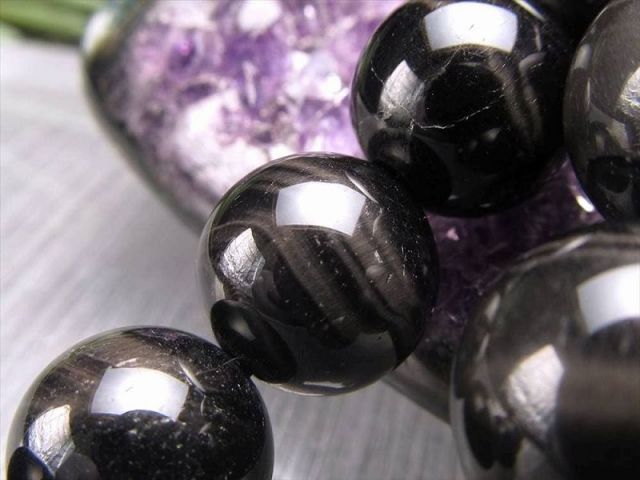 激安宣言 4A 約14mm珠 ブラックタイガーアイ 黒虎目石 一連 約37-39cm