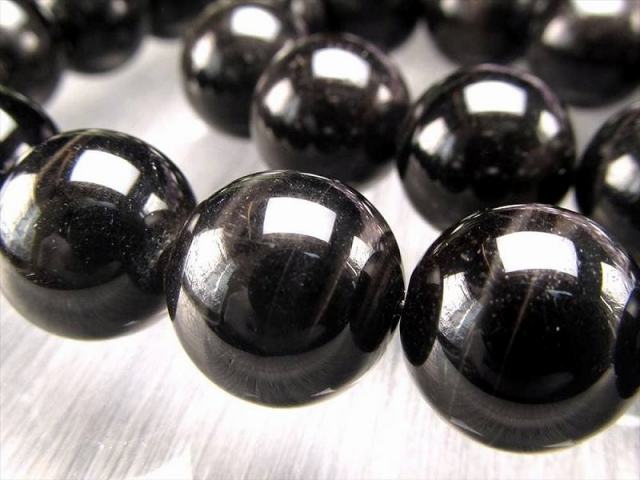 激安宣言 4A 約10mm珠 ブラックタイガーアイ 黒虎目石 一連 約37-39cm