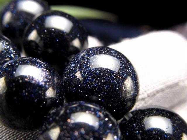 約12mm珠 ブルーゴールドストーン(紫金石) 一連 約36cm-38cm 人工石 rn-s