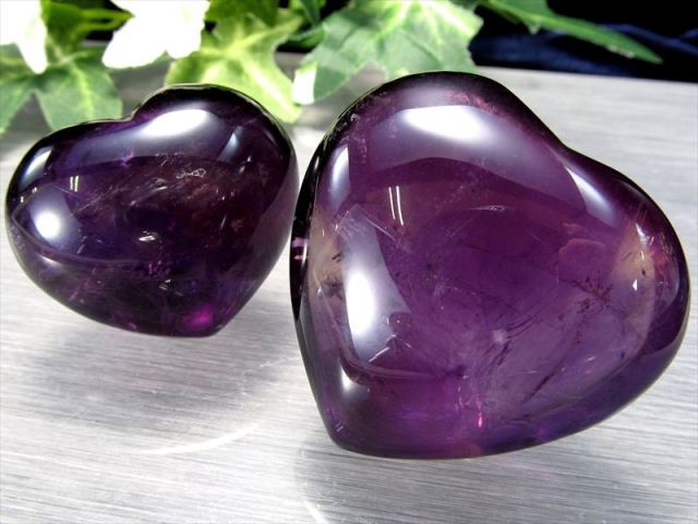 高品質 アメジスト ハート タンブル 1個売り 重さ約30g-40g 超透明 ぷっくり濃厚パープル 愛の守護石 可愛らしいミニサイズ 2月の誕生石 紫水晶 ブラジル産
