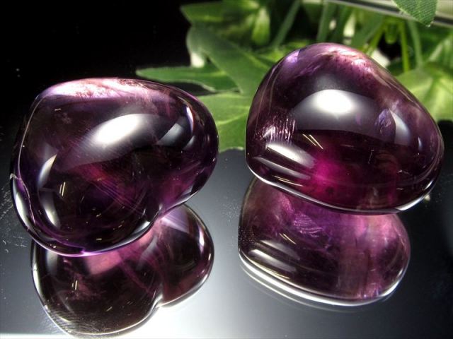 高品質 アメジスト ハート タンブル 1個売り 重さ約20g-30g 超透明