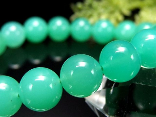バイヤー厳選 S級 クリソプレーズ ブレスレット 9.5mm-10mm×20珠 透明感バツグン 夢や希望の道を開く石 オーストラリア産