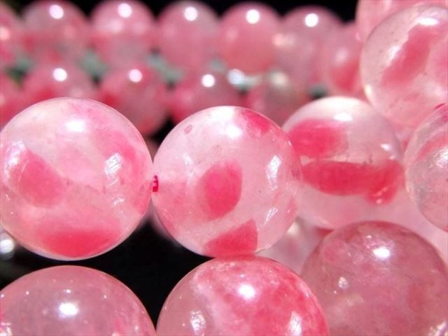 2A ロードナイトシリカ 薔薇輝石 ブレスレット 10.5mm-11mm×19珠前後
