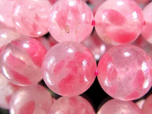 2A ロードナイトシリカ 薔薇輝石 ブレスレット 8.5mm-9mm×23珠前後