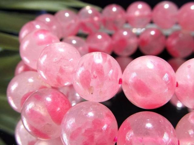 2A ロードナイトシリカ 薔薇輝石 ブレスレット 8.5mm-9mm×23珠前後