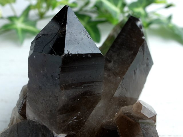 高品質 黒水晶 (モリオン) クラスター原石 重さ約266g 最強の魔