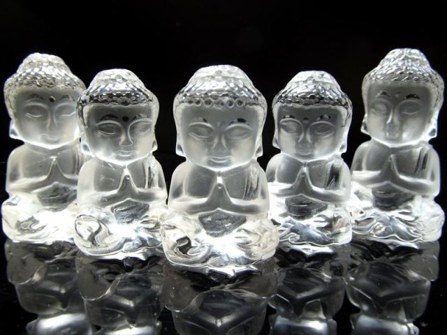 選べる台座2種類 天然水晶 ミニ大仏くん 彫刻置物 高さ35mm-45mm前後