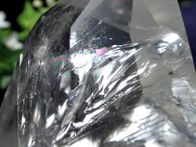 透明度高☆レムリアンシードポリッシュ アイリスクォーツポイント 1点物】美しいレインボー虹☆ブラジル産☆天然石/アイリス