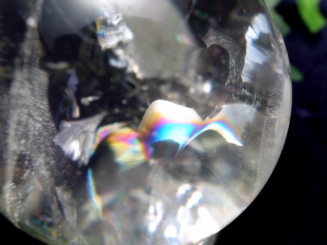 ✮超目玉✮☆美宝珠☆極品極上 水晶玉✨レインボー レムリアンシード 丸玉 天然石 超透明 5A レムリアン水晶 丸玉 台座付き φ39mm 重さ82g 古代の