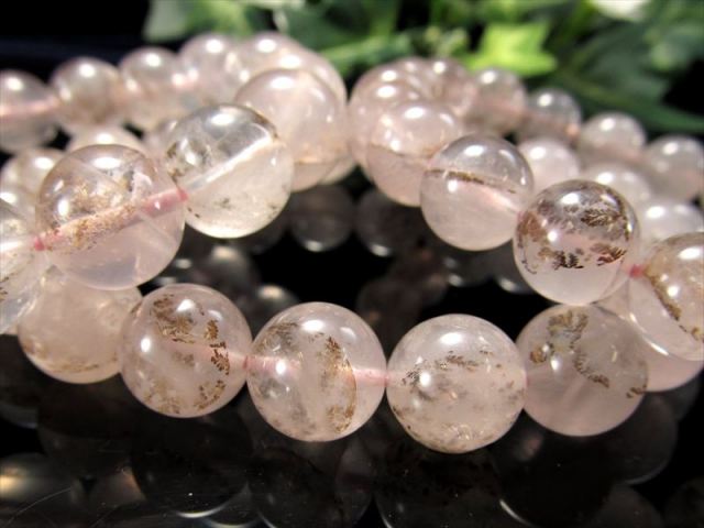 桜の枝模様入り 大珠 デンドリティックインローズクォーツ