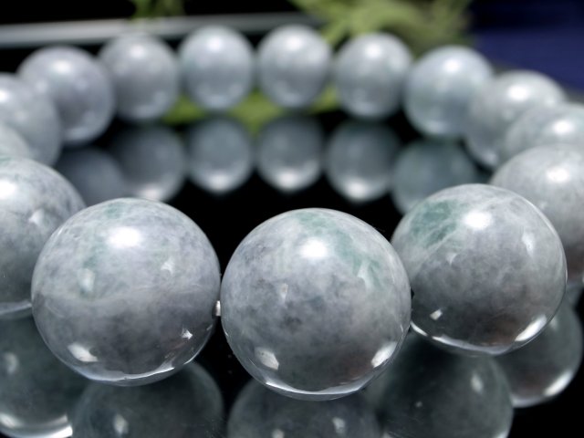国産石の一級品 安心の原産地証明書付属 糸魚川 青翡翠(硬玉) ブレスレット 約14mm-14.5mm×15珠 日本の国石 5月の誕生石