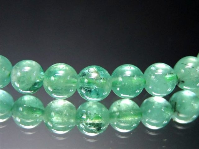 今回入荷で1番透明 5A エメラルド(翠玉)ブレスレット 5mm-5.5mm×38珠 世界4大宝石 抜粋鑑別済み ザンビア産