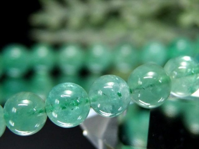 抜粋鑑別済み 5A エメラルド(翠玉)ブレスレット 6mm-6.5mm×30珠 世界4大宝石 ザンビア産