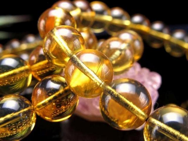 希少メキシコ産 3A+ ブルーアンバー ブレスレット 5mm-5.5mm×35珠前後