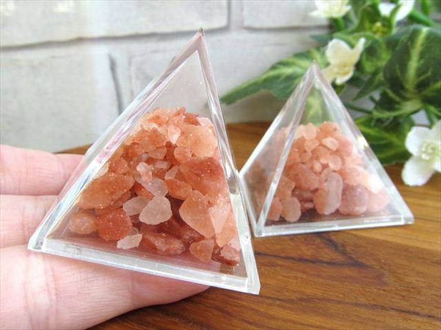 Sサイズ ヒマラヤ岩塩入り ピラミッド盛り塩セット 1個売り 縦約40mm