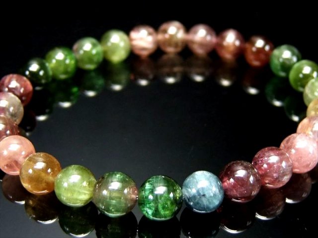 8.5㎜ マルチカラーキャッツアイトルマリン ブレスレット
